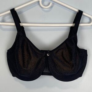 Chantelle 34 H Black Tan Magnifique Minimizer Bra Seamless Unlined Classic Stapl